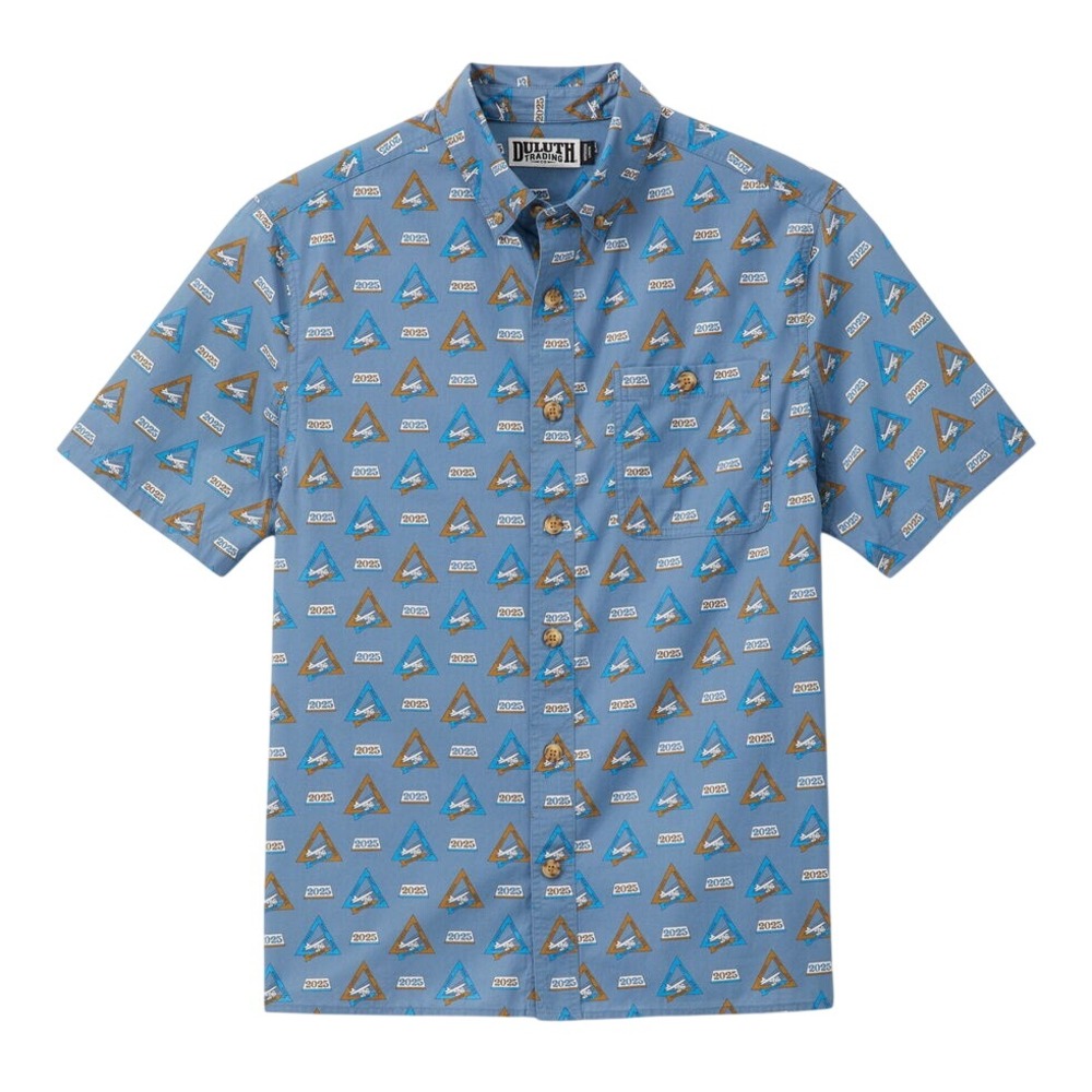 Duluth Trading Co‎ BBQ Relaxed Fit Shirt 2XL Blue EAA 2025 Plane Print 38922